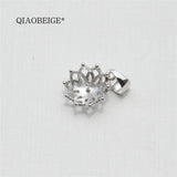 S925 Silver Pendant with Hollow Charms for Seawater Pearl, Conceal Flaws