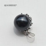 S925 Silver Pendant with Hollow Charms for Seawater Pearl, Conceal Flaws
