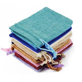 50Pcs 7x9 8x10cm Drawstring Burlap Gift Bags for Jewelry Packaging Wedding