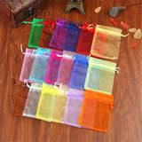 50Pcs/Lot Organza Drawstring Gift Bags Wedding Birthday Packaging Bags