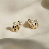 Pearl Stud Earrings for Women Birthday Gift Boho Everyday Earrings