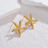 Starfish Sea Stud Earrings Stainless Steel Jewelry