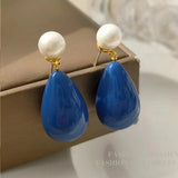 Baroque Pearl Earrings Rose Camellia Gold-plated Earrings