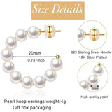 Pearl Hoop Earrings Lightweight Large Circle Pearl Earrings Jewelry
