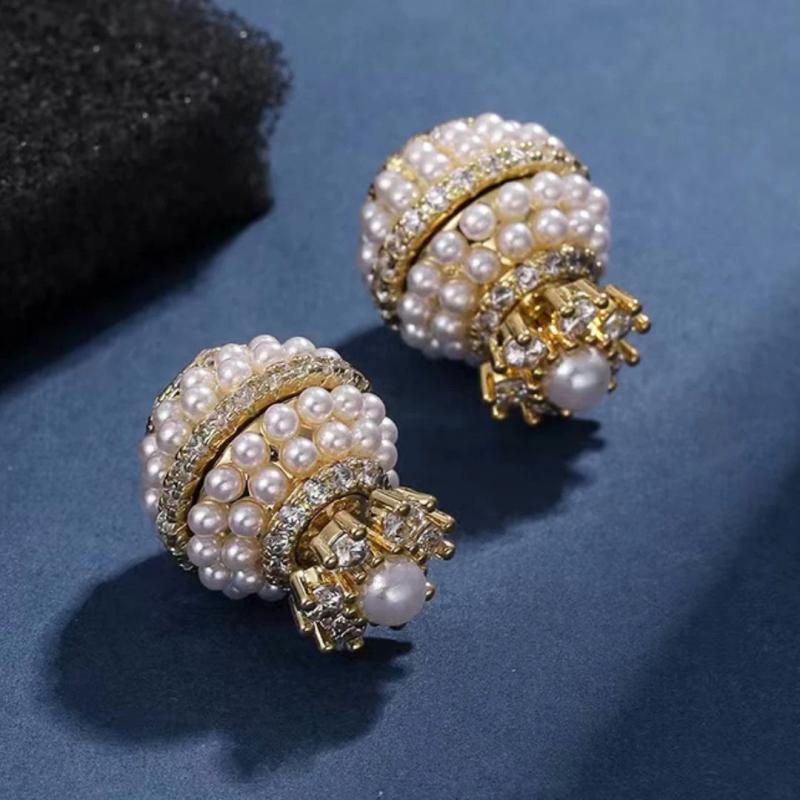 Zircon Pearl Earrings Elegant Jewelry for Women