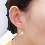 Natural Freshwater Pearl Butterfly Stud Earrings for Women