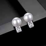 Romantic Style AAA Square Zircon Stud Earrings