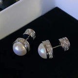 Retro Stud & Pearl Earrings Set