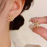 Japan & Korea Fashion Fireworks Pearl Earrings 925 Silver Sweet Niche Earrings