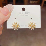 Japan & Korea Fashion Fireworks Pearl Earrings 925 Silver Sweet Niche Earrings