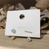 Geometric Wedding Crystal Pearl Stud Earrings YEA438