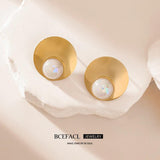 316L Stainless Steel Exaggerated Pearl Stud Earrings For Women Waterproof