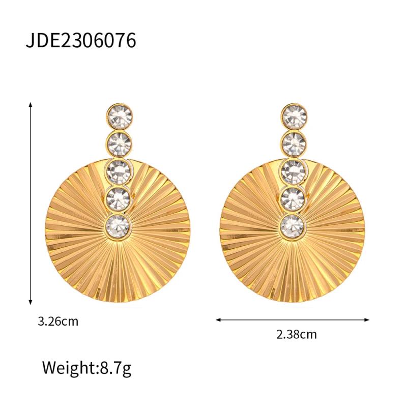 Youthway Stainless Steel Shell Bead Round Scallop Earrings Prevent Allergy