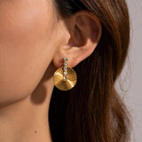 Youthway Stainless Steel Shell Bead Round Scallop Earrings Prevent Allergy