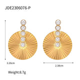 Youthway Stainless Steel Shell Bead Round Scallop Earrings Prevent Allergy