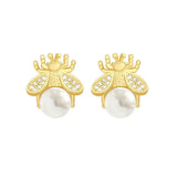 Bee Pearl Earrings Romantic Wedding Jewelry