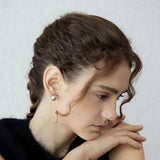 Gray Pearl Earrings Women Jewelry Boho French Silver Star Girl Accessories