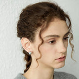 Gray Pearl Earrings Women Jewelry Boho French Silver Star Girl Accessories