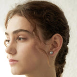 Gray Pearl Earrings Women Jewelry Boho French Silver Star Girl Accessories