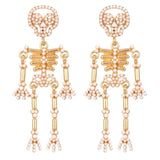Skull Earring with Pearl Personalized Rock Earrings for Men Women Girl
