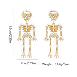 Skull Earring with Pearl Personalized Rock Earrings for Men Women Girl