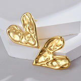 Stainless Steel Pearl Flower Stud Earrings for Women