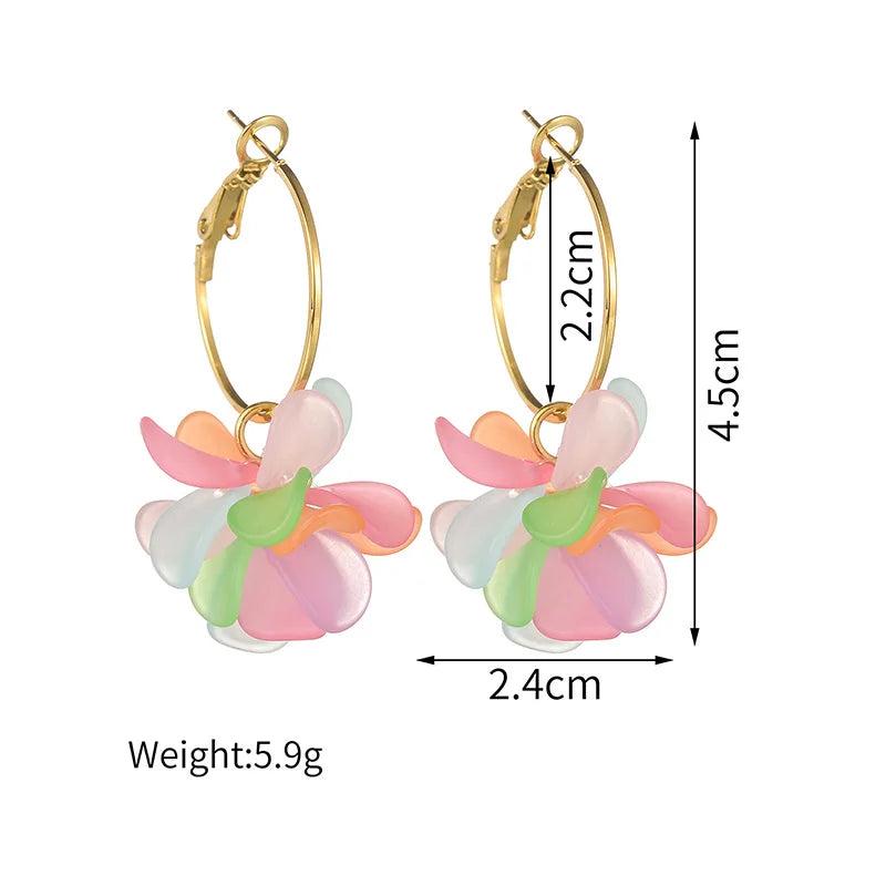 Stainless Steel Irregular Pearl Flower Earrings for Women