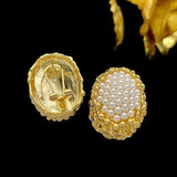 Irregular Golden Pearl Earrings Retro Jewelry Christmas Gift