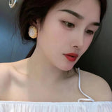 Irregular Golden Pearl Earrings Retro Jewelry Christmas Gift