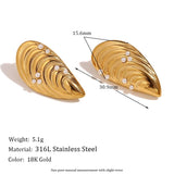 Chic Shell Pearl Earrings in Silver Stainless Steel