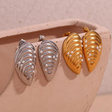 Chic Shell Pearl Earrings in Silver Stainless Steel