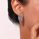 Chic Shell Pearl Earrings in Silver Stainless Steel