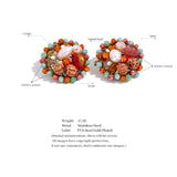 Vintage Crystal Agate Pearl Stud Earrings Women's Jewelry
