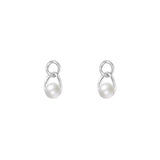 French Vintage Chain Shell Pearl 925 Sterling Silver Earrings