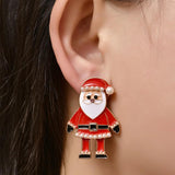 Santa Claus Earrings with Pearls - Sweet Holiday Jewelry Gift
