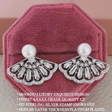 Fan-shaped Simulated Pearl Earrings for Women Party Gift Jewelry