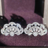 Fan-shaped Simulated Pearl Earrings for Women Party Gift Jewelry