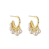 Delicate Cross Earring Pearl CZ Zircon Party Jewelry