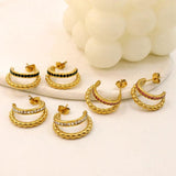 Delicate Zircon Pearl Double Layer Small Earrings