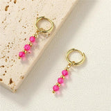 C.QUAN CHI Pearl Drop Earrings Crystal Beads Dangle Earrings