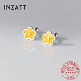 925 Silver Flower Stud Earrings Women