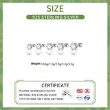 925 Silver Round Zircon Stud Earrings 3/4/5/6/8MM