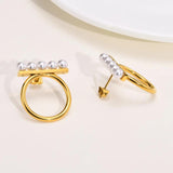 Pearl Balance Earring, Round Stud Earring for Women
