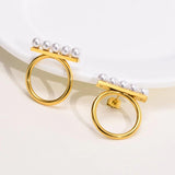 Pearl Balance Earring, Round Stud Earring for Women