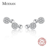 925 Silver Round Stud Earrings Clear CZ Stone Women Girls Jewelry Earring