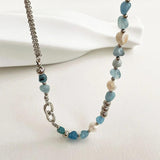 Natural Stone Freshwater Pearl Choker Necklace Girls Jewelry