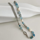 Natural Stone Freshwater Pearl Choker Necklace Girls Jewelry