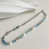 Natural Stone Freshwater Pearl Choker Necklace Girls Jewelry