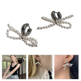 Pearl Bowknot Dangle Earrings for Women