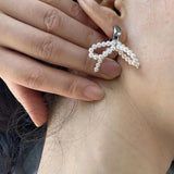 Pearl Bowknot Dangle Earrings for Women